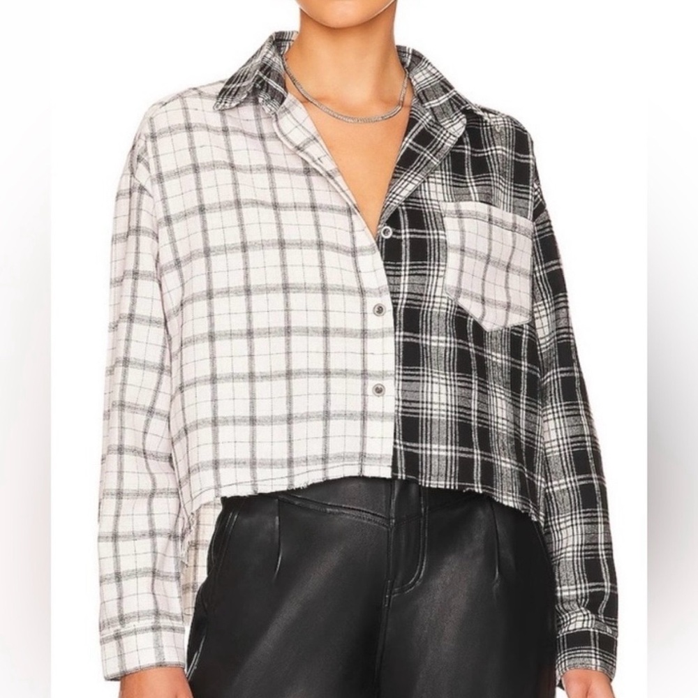 Steve Madden High Low Flannel Raw Hem